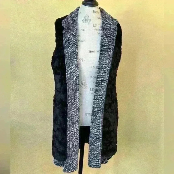 Pandemonium Seattle “Mandarin” Reversible Faux Fur Long Vest Size Medium NWOT! - Picture 5 of 11